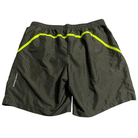 Under Armour Mens Athletic Shorts Size XL Heat Gear Fitted Lined Green Pockets - Picture 2 of 13